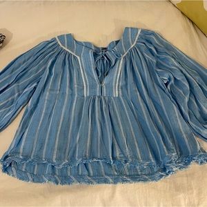 Blue and white tunic free people